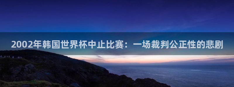 2026世界杯赛程表完整版：2002年韩国世界杯中止比赛：一场裁判公正性的悲剧